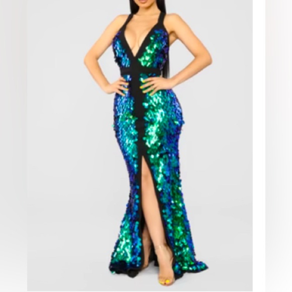 Iridescent Dress - Green Size X-Large